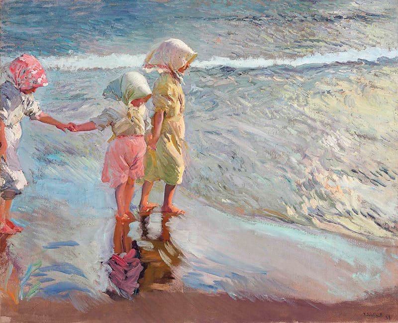 Las tres hermanas en la playa