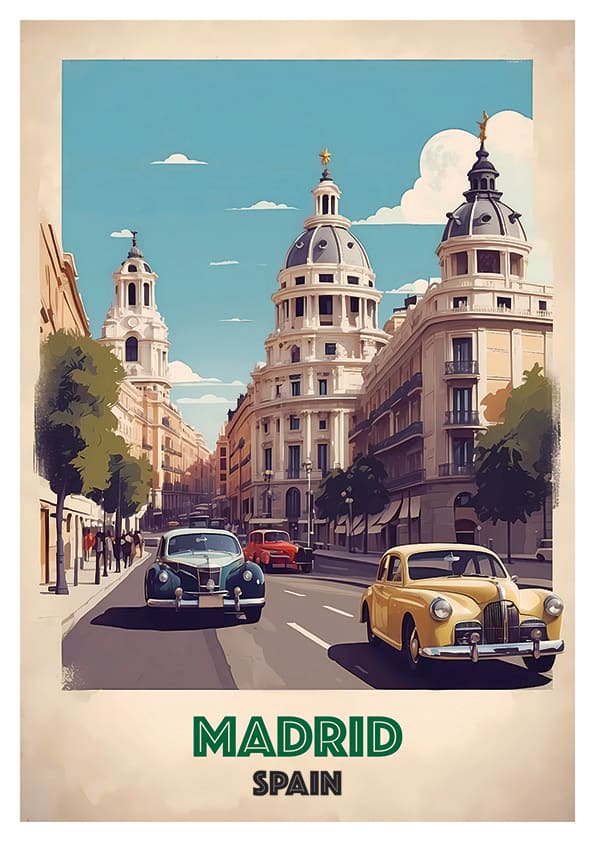 6299.Vintage Madrid poster product Vintage Madrid poster product