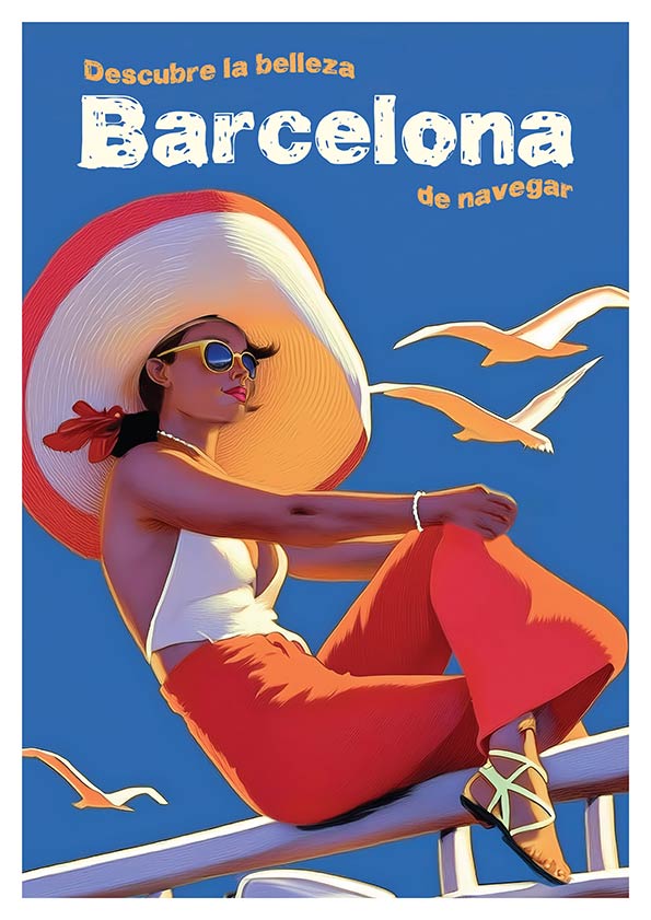 sailing barcelona poster min