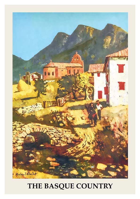 vintage basque country poster vintage basque country poster