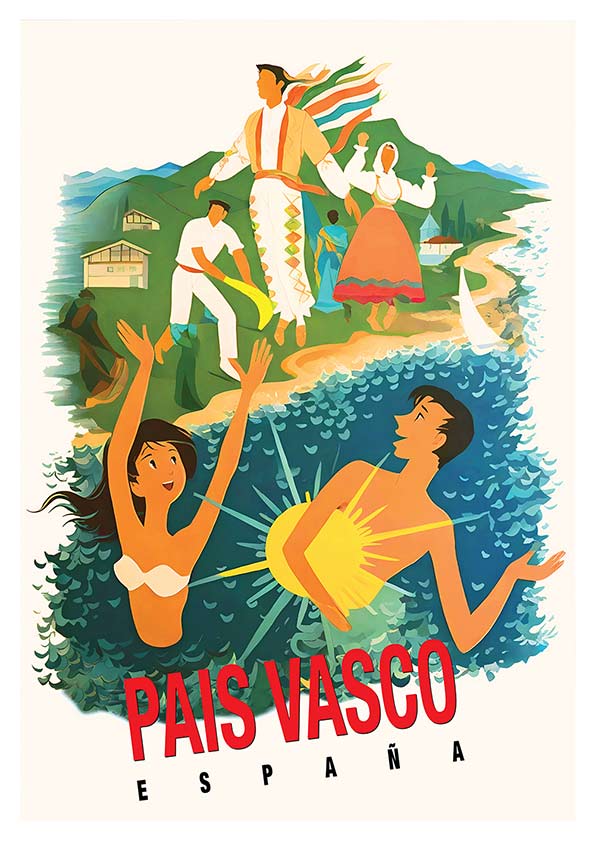 retro pais vasco poster product retro pais vasco poster product