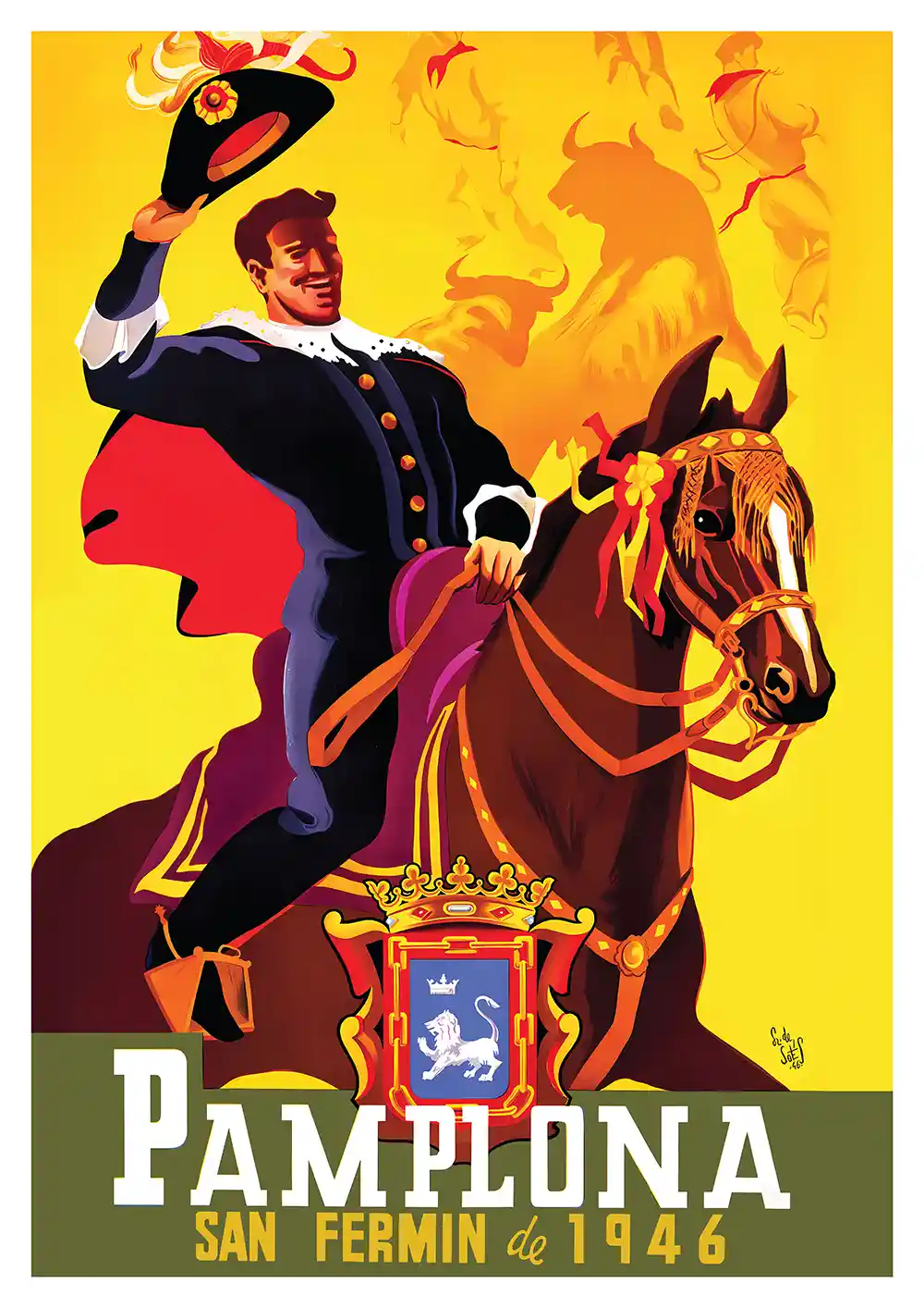 7023.pamplona 1946 poster 7023.pamplona 1946 poster