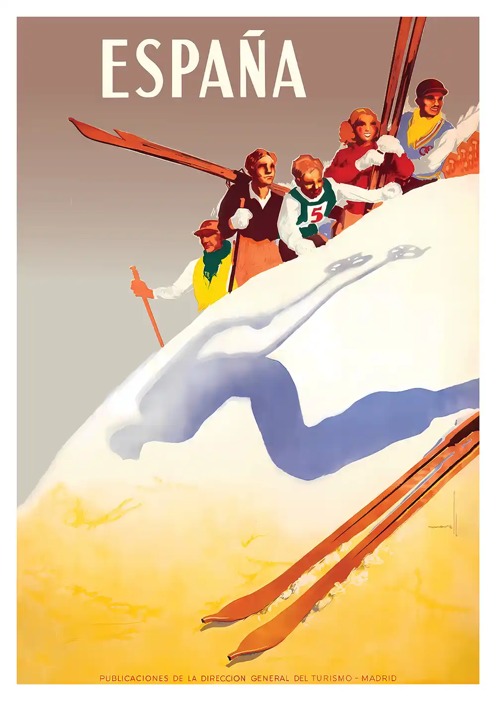Vintage Ski Spain Poster